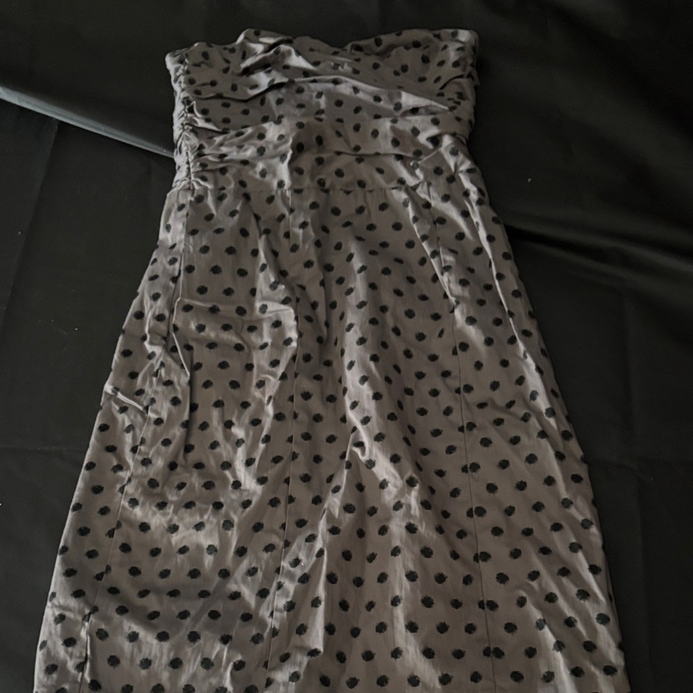 H&M Strapless Dress with Black Polka Dots